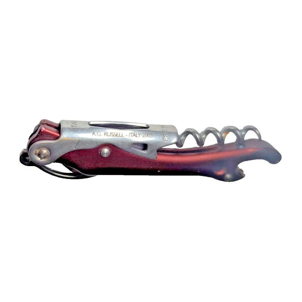 Italian Wine Steward's Tool Waiter's Corkscrew Burgandy Anodized Aluminum 2005